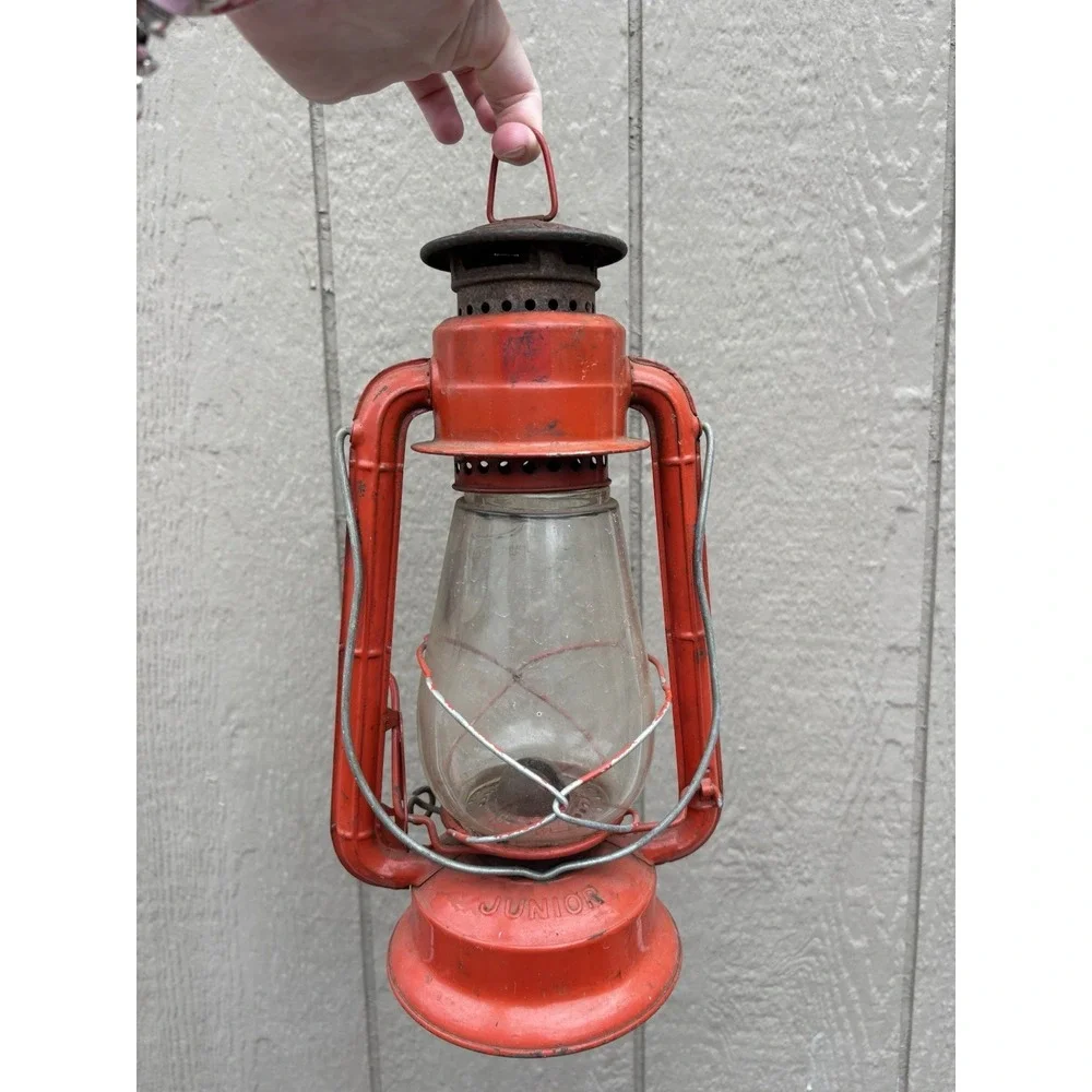 Vintage Dietz No. 20 Junior Red Lantern With Clear‎ Globe